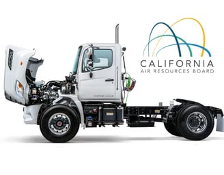 a truck with a white truck with the california a - frame logo on it