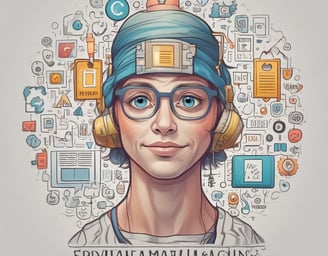 a man riding a skateboard down a street next to tall buildings