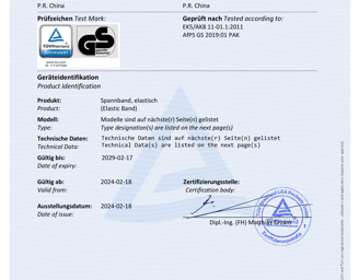 Bungee cord​ GS certificate