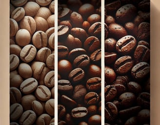 Röststufen - Kaffeebohnen von hell bis dunkel
