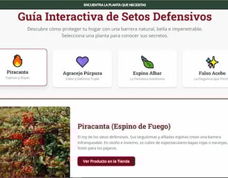 Guía interactiva para seleccionar el seto perfecto para jardines en la zona oeste de Madrid.