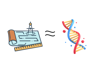 a picture of a blueprint and dna