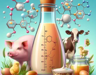cerdo y vaca alrededor de una solución