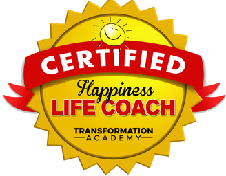 Certified Happiness Life Coach Badge from the Transformation Academy