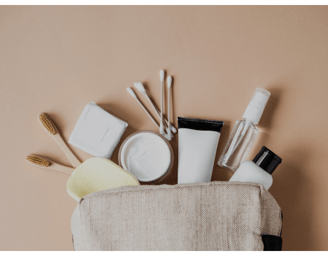 Beauty/cosmetic bag used for travel
