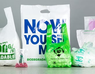 a variety of plastic bags with a variety of different colors