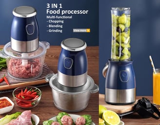 chop meat, blend juice, grind bean by multifunctional food processor