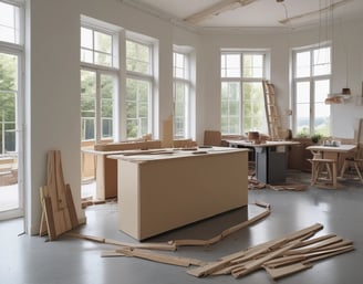 Photo d'un intérieur en plein travaux