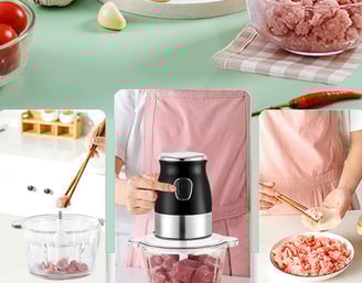 food processor with a variety of ingredients