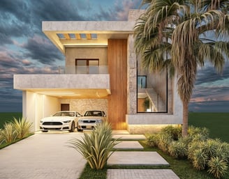 Projeto residencial moderno em Porto Feliz - Aborin Arquitetura