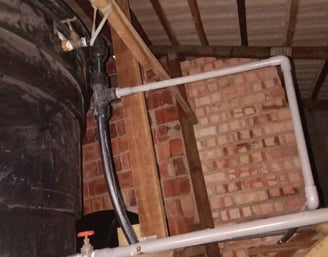 water tank pipe leak on top ceilling