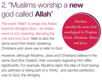 muslims worship a new god called Allah