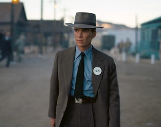 Cillian Murphy as J. Robert Oppenheimer in Oppenheimer (2023)