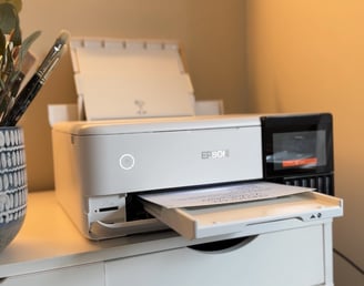 The printer I use to print my greeting cards and bookmarks