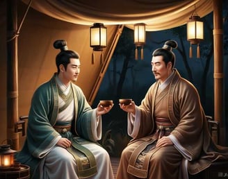 Dực Thánh Vương và Vũ Đức Vương trò chuyện
