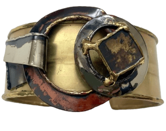 Asymmetrical Artisan Handcrafted Brutalist Cuff Bracelet