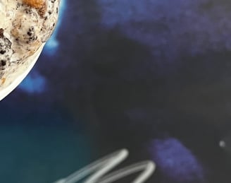 ice cream next to a record