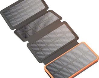 Powerbank solare pieghevole Hiluckey da 25000mAh con quattro pannelli solari
