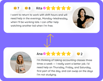 a woman's profile with five stars on her phone