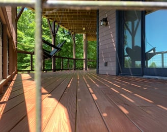 Newly Installed Deck for a home in McDowell County, North Carolina. Replaced boards, and installed