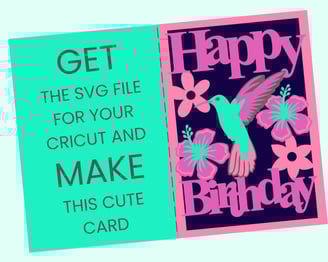 Happy Birthday Card SVG file for Cricut Maker