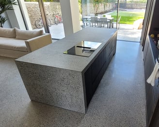 Polished concrete countertop
