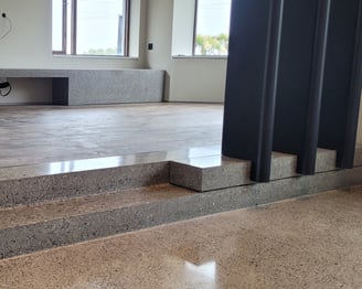 Grind and polished concrete steps
