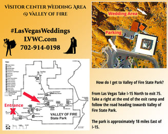 a map of visitor center wedding area at valley of fire state park