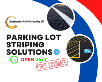 Parking lot striping solutions by Chattahoochee Valley Sealcoating