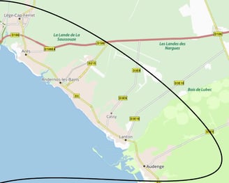 carte du Bassin d'Arcachon
