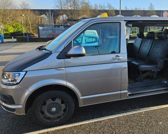 A van parked showing its big interior space