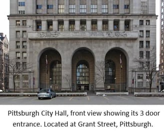 Pittsburgh City Hall front entrance on Grant Street