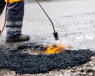 Long lasting pothole repairs by Chattahoochee Valley Sealcoating