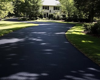 Driveway sealcoating job completed by Chattahoochee Valley Sealcoating