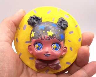alien baby polymer clay ornament