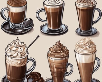 Six tasses de moka différentes