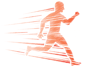 abstract art person running pink man