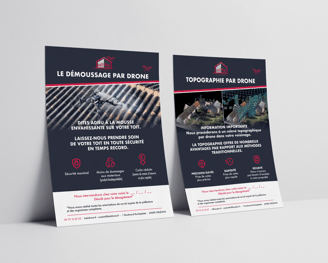 Réalisation : Flyers pour OFFICE PLAN & BATIDRONE - Amy Atelier Graphique