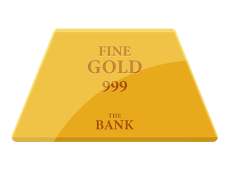 a gold barcoden of a bank of gold