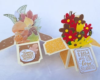 Handmade Fall Pop Up Card Ideas to Make Autumn Flowers Handmade Greeting Card