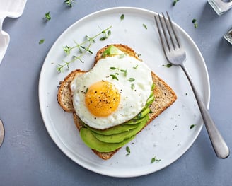 half boiled or boild egg, avocado egg tossed in one of the healthy option in sandwich 