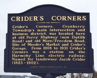 Criders Corner History Road Sigh Info