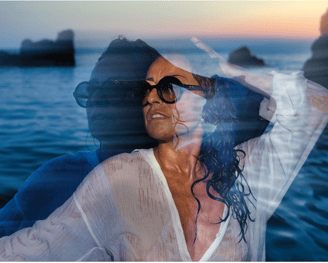 Modella, shooting, ritratto, mare, foto al mare