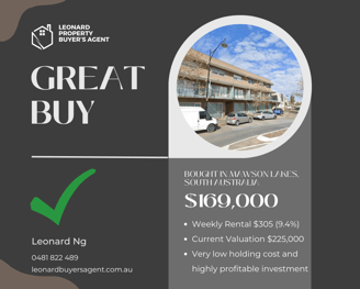 Mawson Lakes Investment Property below 170k
