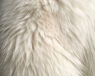 A polar bear's soft white fur