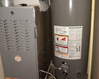 Furnaces, water heaters, gas or electric services 