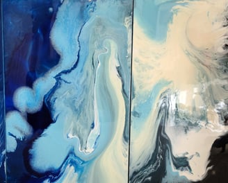SOLD: Lavish Awakening is an 8-foot by 4-foot triptych