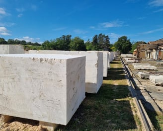 white travertine block