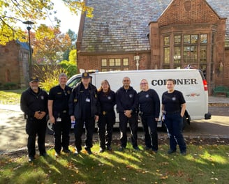Coroner staff at Charles Evans Cemetary