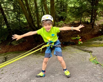 A happy kid having fun in Val di Mello